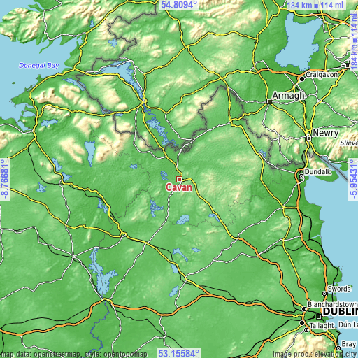 Topographic map of Cavan