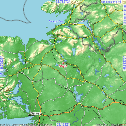 Topographic map of Boyle
