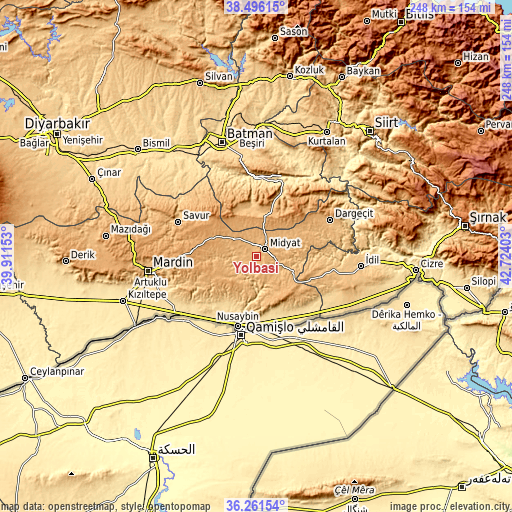 Topographic map of Yolbaşı