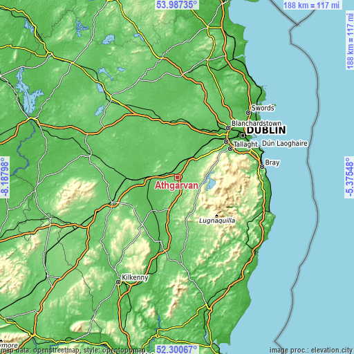 Topographic map of Athgarvan