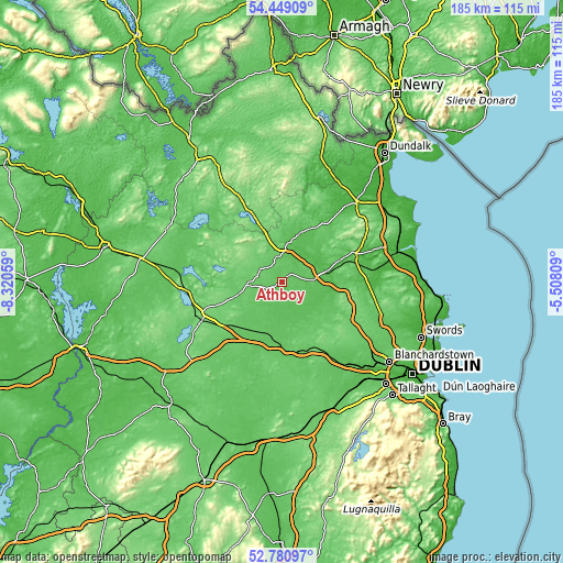 Topographic map of Athboy