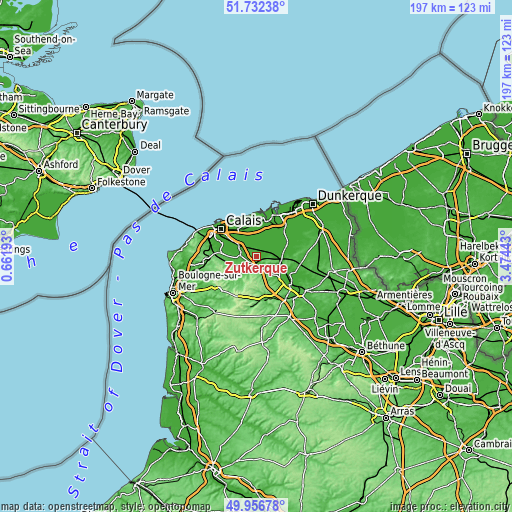 Topographic map of Zutkerque