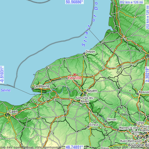 Topographic map of Yerville