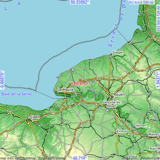 Topographic map of Yébleron