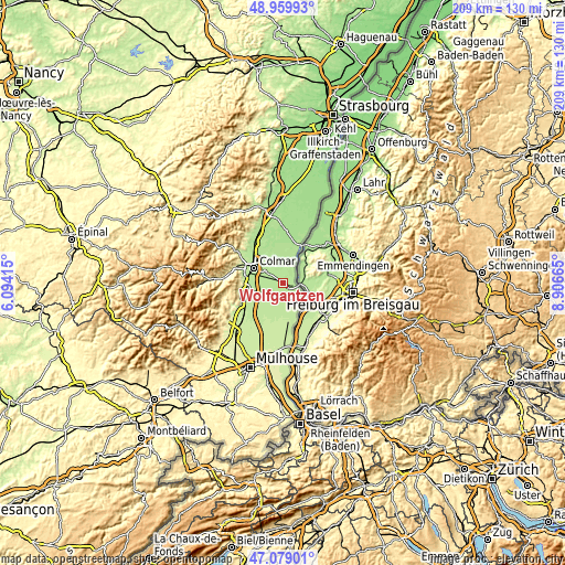 Topographic map of Wolfgantzen