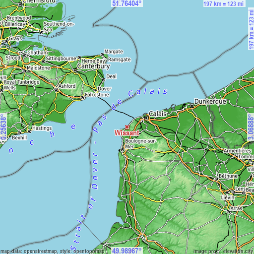 Topographic map of Wissant