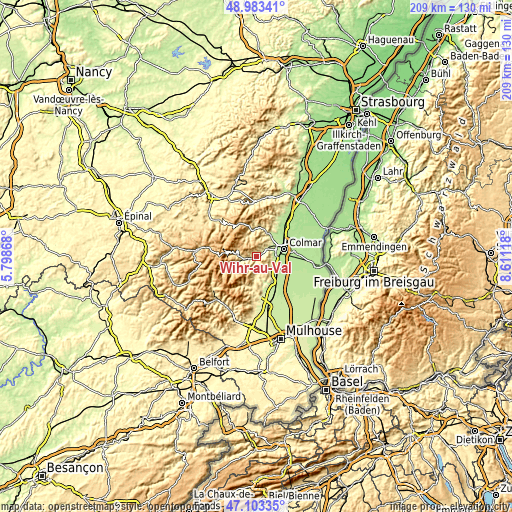 Topographic map of Wihr-au-Val