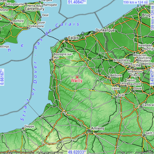 Topographic map of Wailly