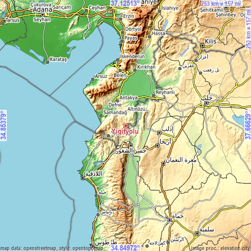 Topographic map of Yiğityolu