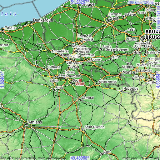 Topographic map of Vred