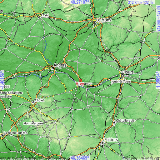 Topographic map of Vivy