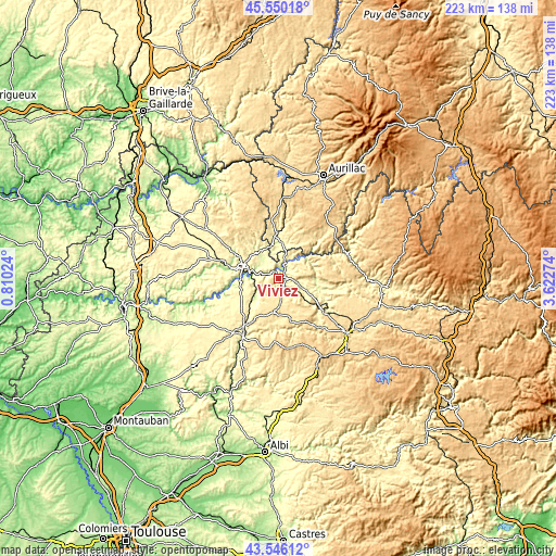 Topographic map of Viviez