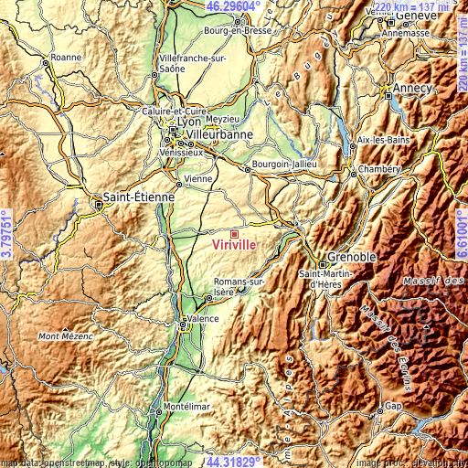 Topographic map of Viriville