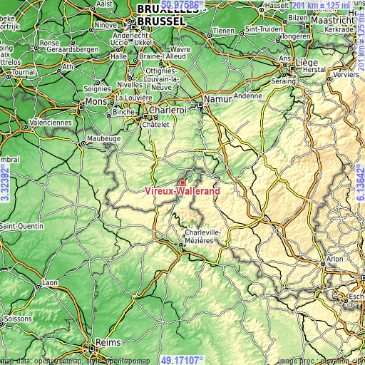 Topographic map of Vireux-Wallerand