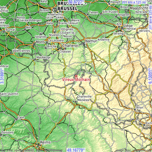 Topographic map of Vireux-Molhain