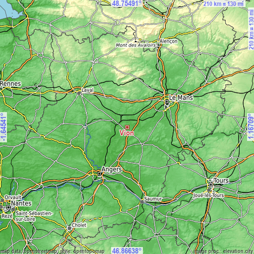 Topographic map of Vion