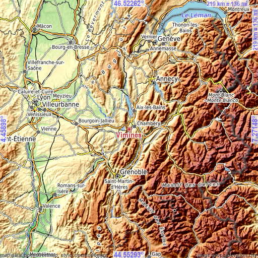 Topographic map of Vimines