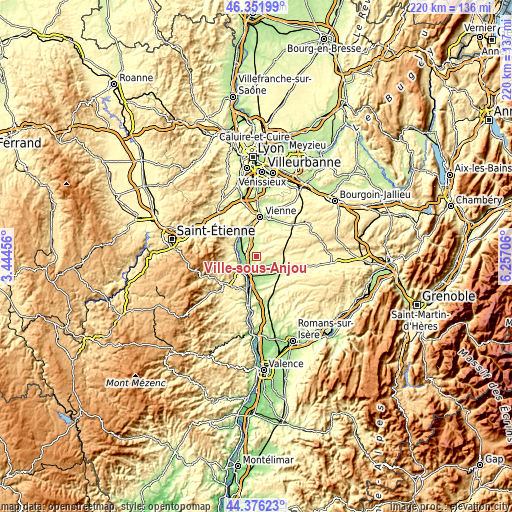 Topographic map of Ville-sous-Anjou