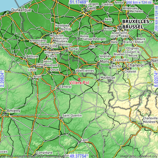 Topographic map of Villers-Pol