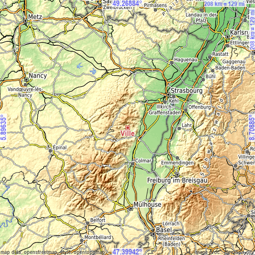 Topographic map of Villé