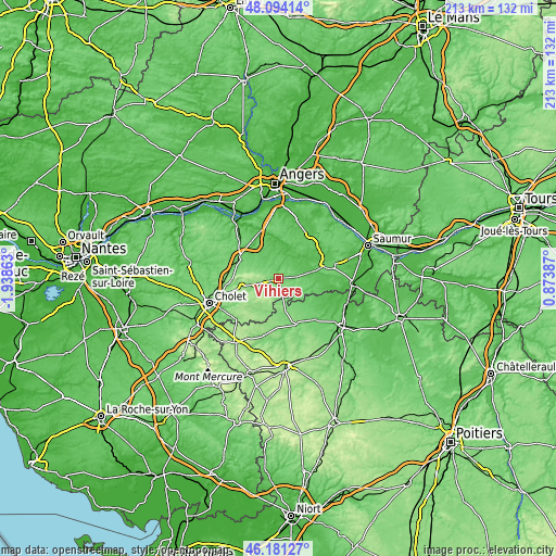 Topographic map of Vihiers