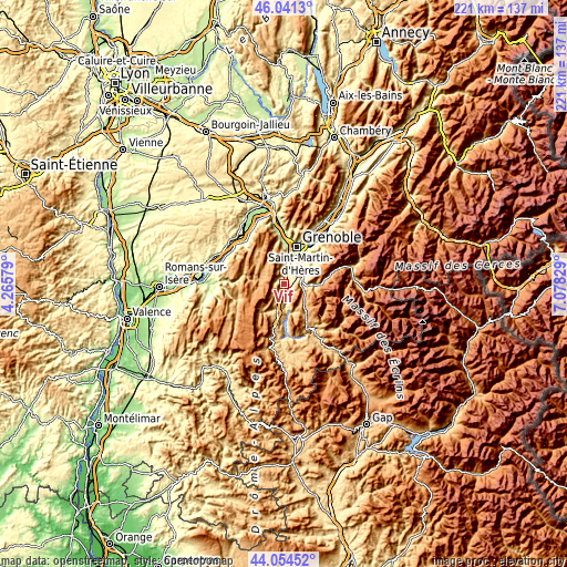 Topographic map of Vif