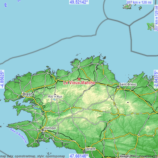 Topographic map of Le Vieux-Marché