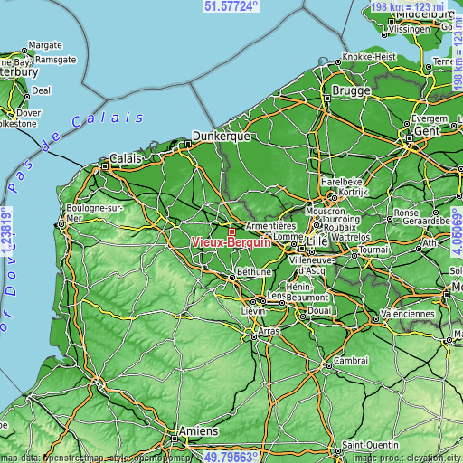 Topographic map of Vieux-Berquin