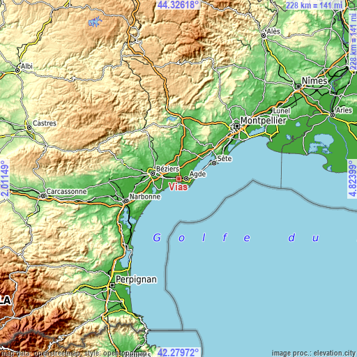 Topographic map of Vias