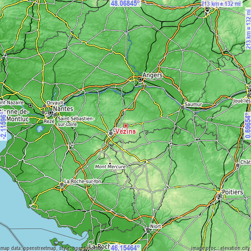 Topographic map of Vezins