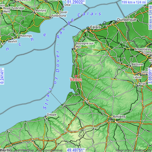 Topographic map of Verton