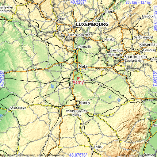 Topographic map of Verny