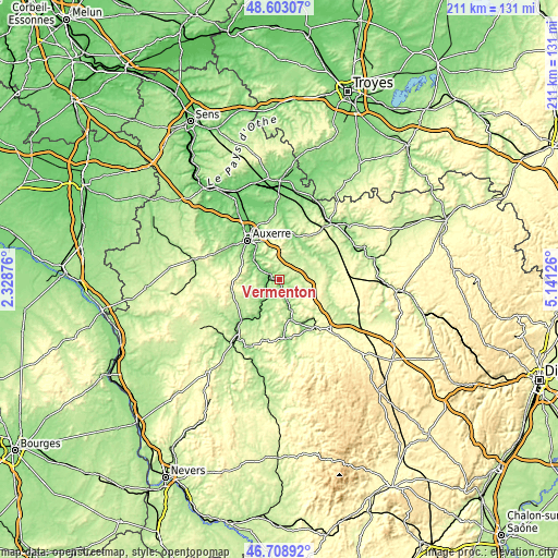 Topographic map of Vermenton