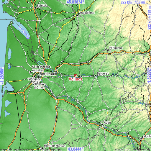 Topographic map of Vélines