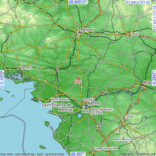 Topographic map of Vay