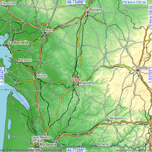 Topographic map of Vars