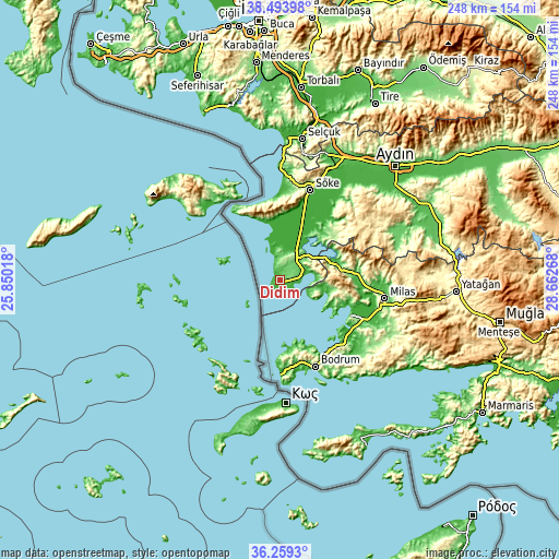 Topographic map of Didim