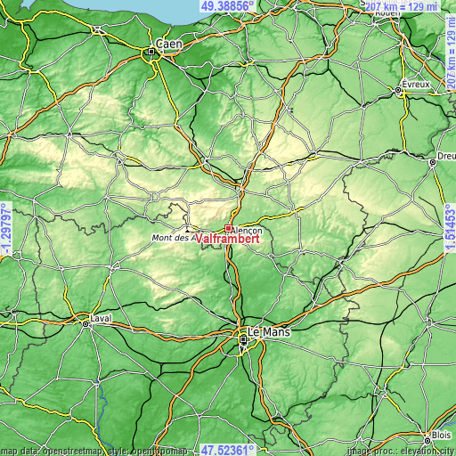 Topographic map of Valframbert