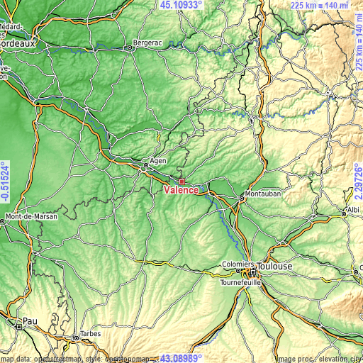 Topographic map of Valence