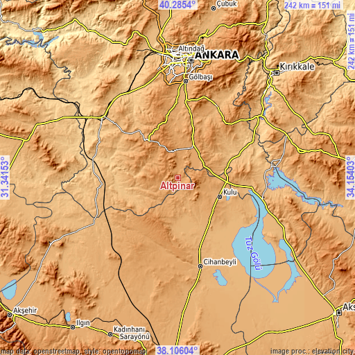 Topographic map of Altpınar