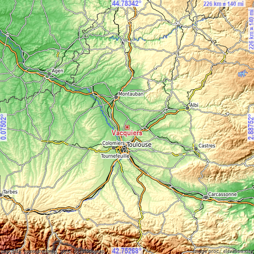 Topographic map of Vacquiers