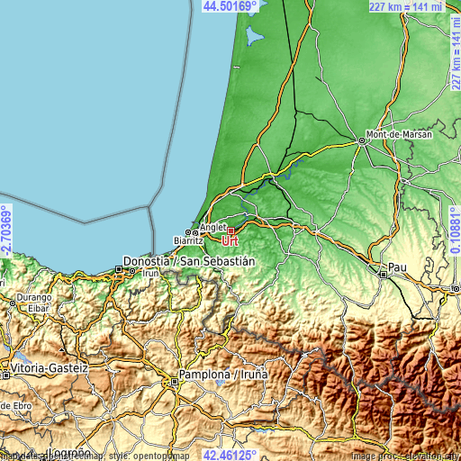 Topographic map of Urt