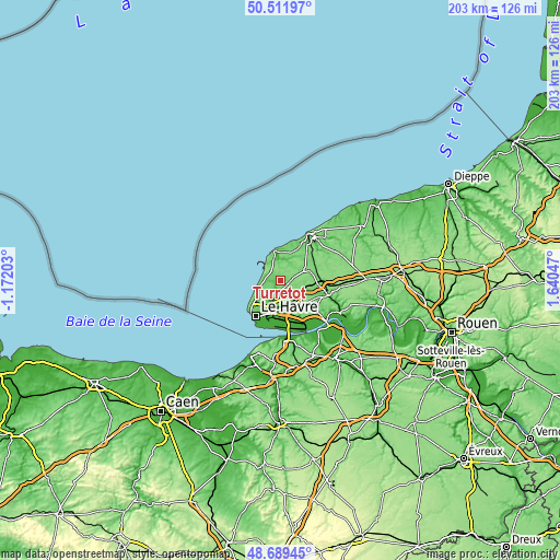 Topographic map of Turretot