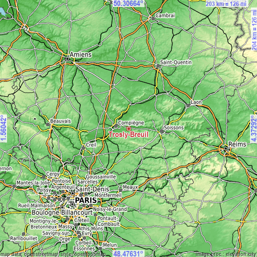 Topographic map of Trosly-Breuil