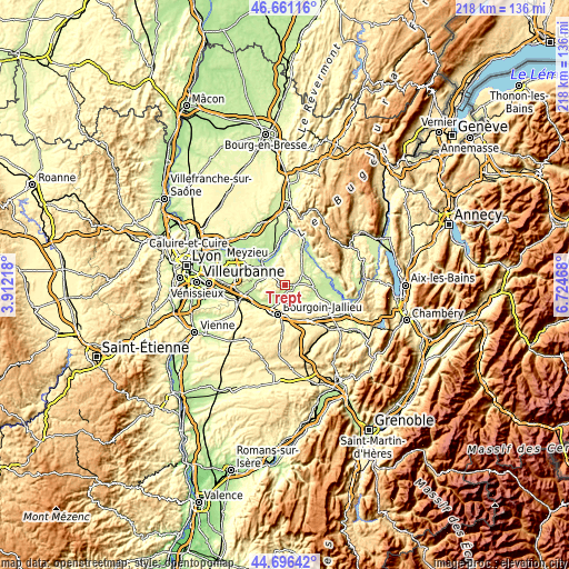 Topographic map of Trept