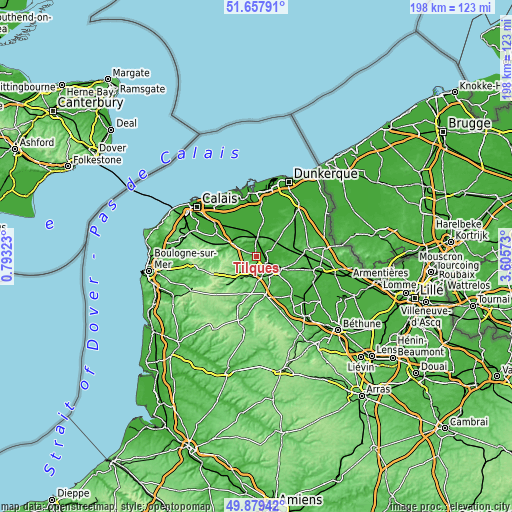 Topographic map of Tilques