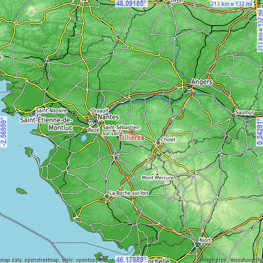 Topographic map of Tillières