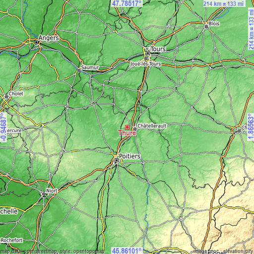 Topographic map of Thuré