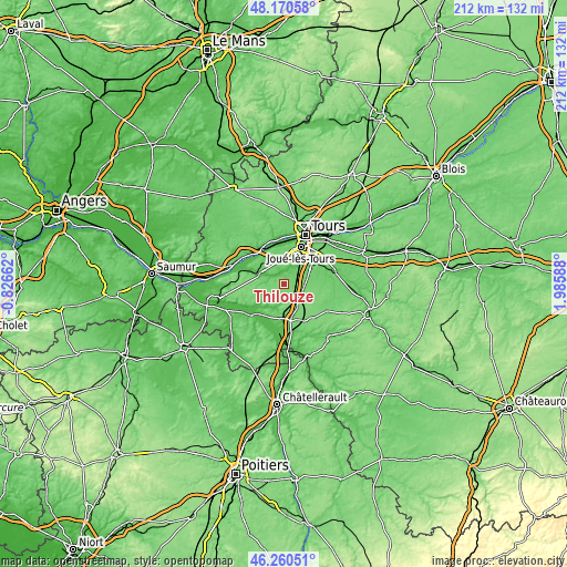 Topographic map of Thilouze