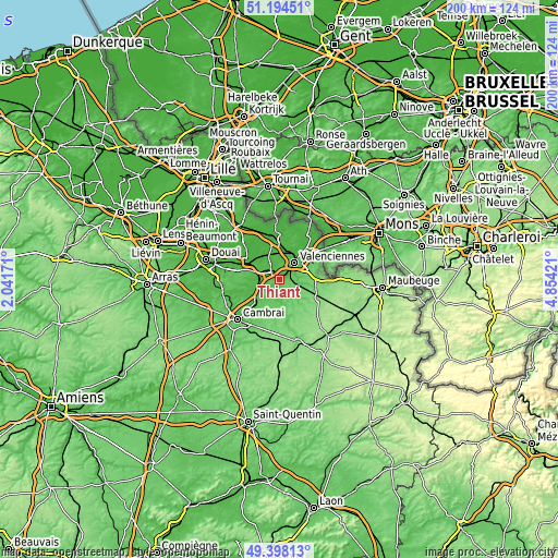 Topographic map of Thiant